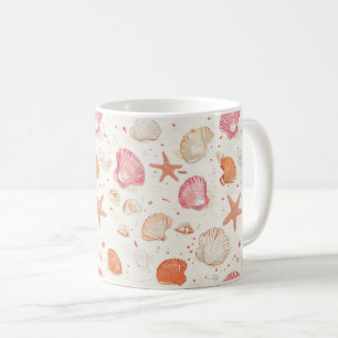 Rustic Coastal - Seashells, Starfish, Reef (28) Kaffemugg