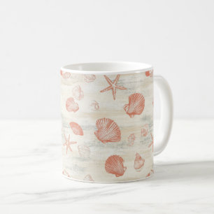 Rustic Coastal - Seashells, Starfish, Reef (29) Kaffemugg