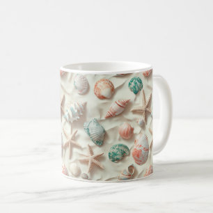Rustic Coastal - Seashells, Starfish, Reef (33) Kaffemugg