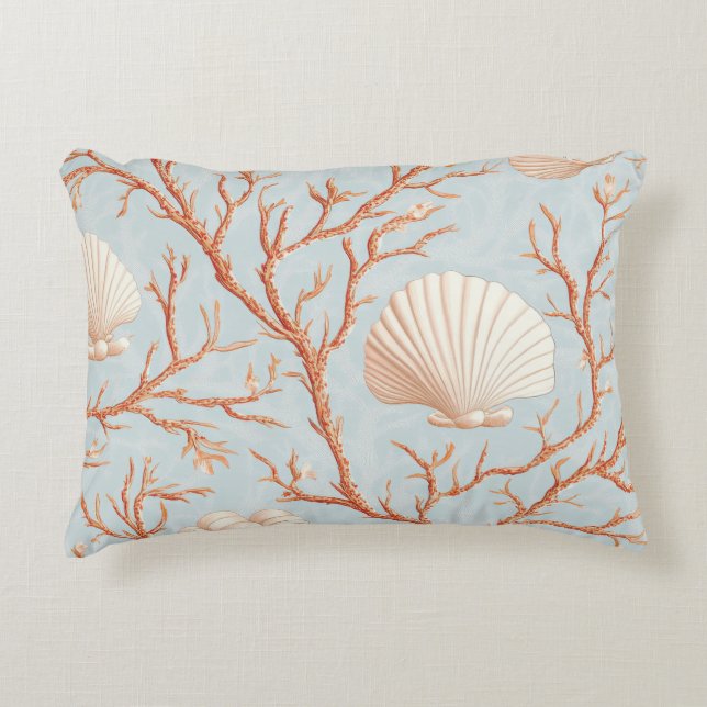Rustic Coastal - Seashells, Starfish, Reef (36) Prydnadskudde (Framsidan)