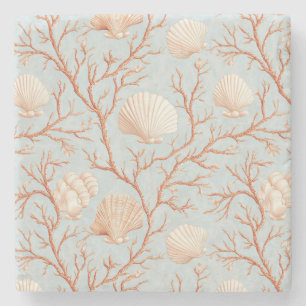 Rustic Coastal - Seashells, Starfish, Reef (36) Stenunderlägg