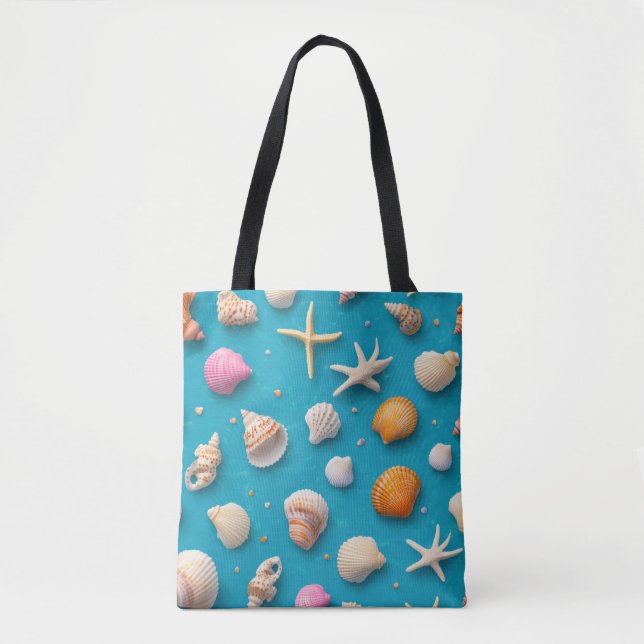 Rustic Coastal - Seashells, Starfish, Reef (3) Tygkasse (Framsida)