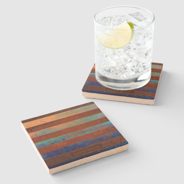 Rustic Coastal Stone Coasters Stenunderlägg (Sidan)