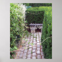 Rustic Cobblestone Garden Väg