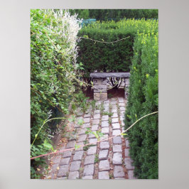 Rustic Cobblestone Garden Väg Poster