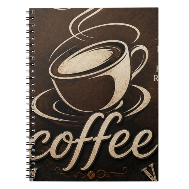 Rustic Coffee Bar Decor Gift Anteckningsbok (Framsidan)
