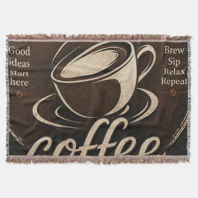Rustic Coffee Bar Decor Gift Filt (Framsidan)