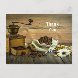 Rustic Coffee Grinder Photo Tack Vykort