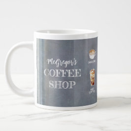 Rustic Coffee Shop-familjen eller Business Blue Jumbo Mugg
