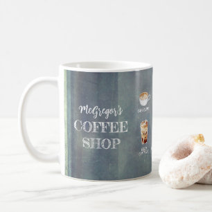 Rustic Coffee Shop Family eller Business Grönt Kaffemugg