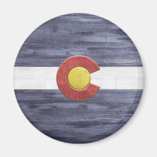 Rustic Colorado Flagga Magnet