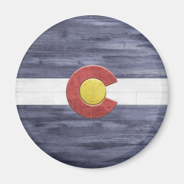 Rustic Colorado Flagga Magnet (Framsidan)