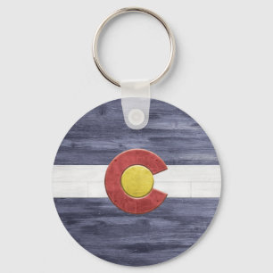 Rustic Colorado Flagga Nyckelring