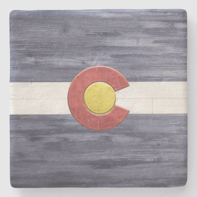Rustic Colorado Flagga Stenunderlägg (Framsidan)