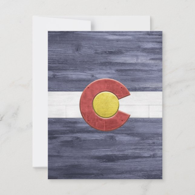 Rustic Colorado Flagga Tack Kort (Framsida)