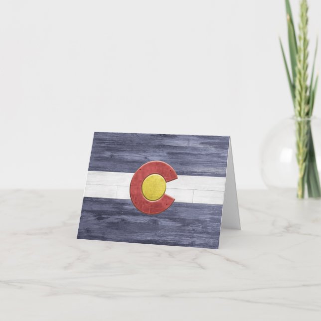 Rustic Colorado Flagga Tack Kort (Framsida)