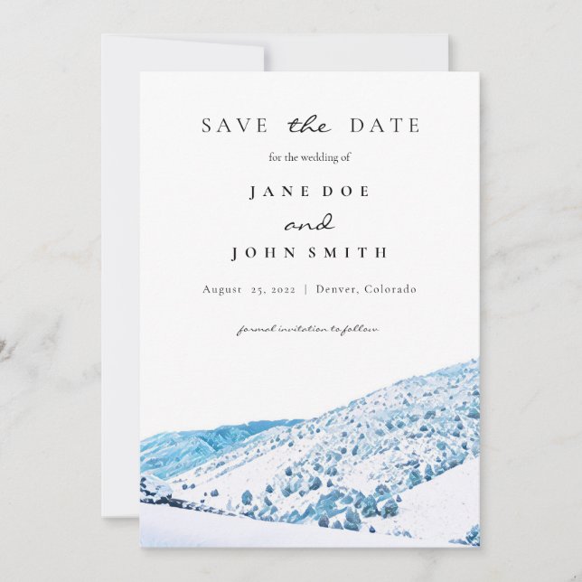 Rustic Colorado Mountains Winter Wedding Spara Datumet (Framsida)