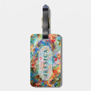 Rustic Colorful Blommigt Grunge Mönster Bagagebricka
