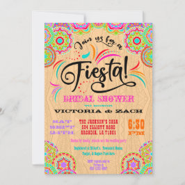 Rustic Colorful Mexican Fiesta Möhippa Inbjudningar