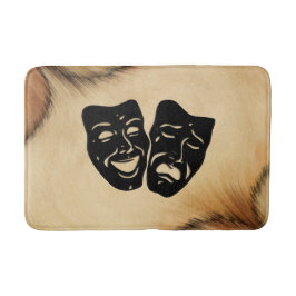Rustic Comedy och Tragedy Theater Masks Badrumsmatta