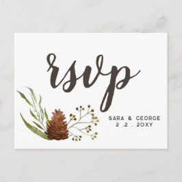 Rustic Conifer Gräs cone Bröllop OSA Inbjudan Vykort