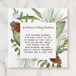 Rustic Conifer Grenar Gräs cone Bröllop Gåvor Etiketter