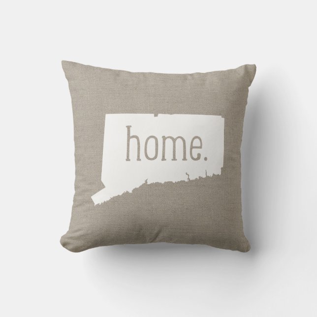 Rustic Connecticut Home State Dekorativ kudde (Framsida)