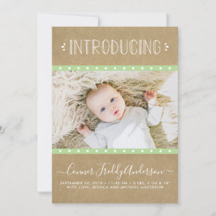 Rustic Contry Kraft Birth Announcement Meddelande