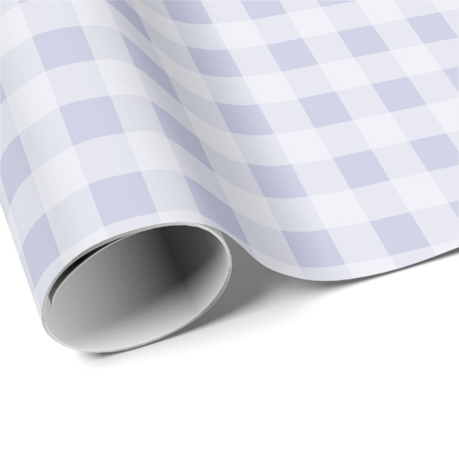 Rustic Cool Periwinkle Gray Gingham Wrapping Paper Presentpapper (Rullad Hörn)
