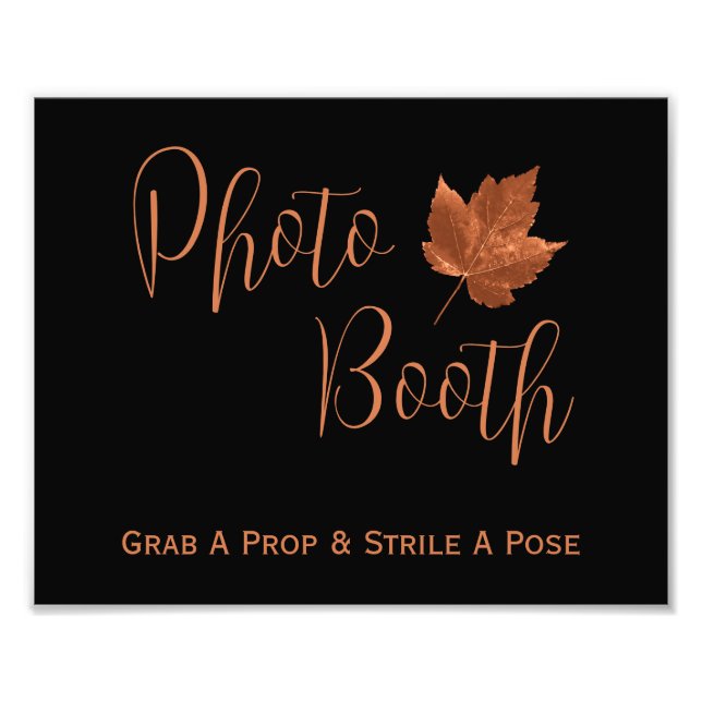 Rustic Copper Brown Black Maple Photo Booth Fototryck (Framsidan)