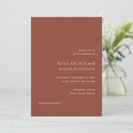 Rustic Copper Editorial Modern Wedding Inbjudningar