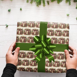 Rustic Coquette Play Bow Holly Pinecone jul Presentpapper