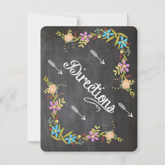 Rustic Coral Aqua Garland Chalkboard Bröllop Inbjudningar (Framsida)
