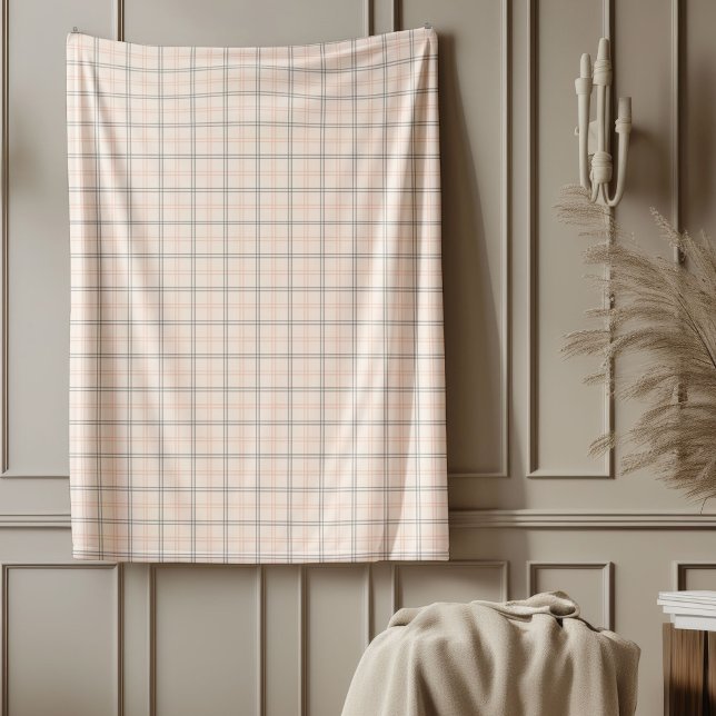 Rustic Coral Grått Throw med timoslös Play Stil Fleecefilt (Rustic Coral Grey Throw with Timeless Plaid Style Fleece Blanket)