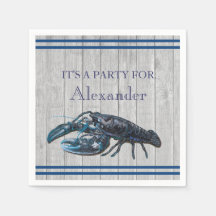 Rustic Costal Nautical Navy Blue Grått wood Napkin