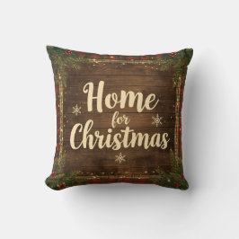 Rustic Cottage Christmas Throw Pillow | Cozy Kudde