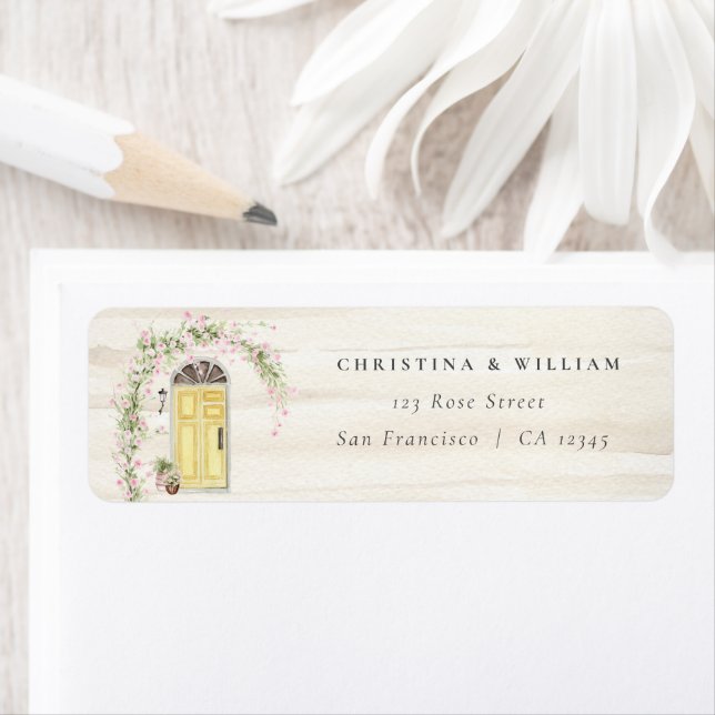 Rustic Cottage Garden Wedding Returadress Returadress Etikett (Insitu)