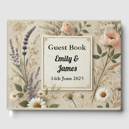 Rustic Cottagecore Bröllop Guest Bok