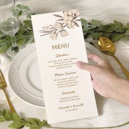 Rustic Cotton Blommigt Bröllop Meny