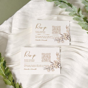Rustic Cotton Blommigt Bröllop OSA Kort