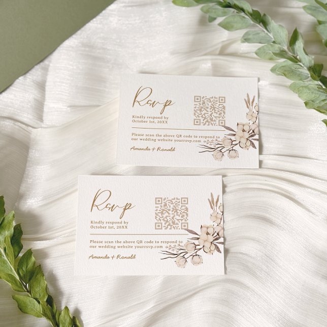 Rustic Cotton Blommigt Bröllop OSA Kort (Skapare uppladdad)