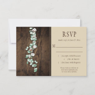 Rustic Cotton Bolls och Eucalyptus Barn Wood OSA Kort