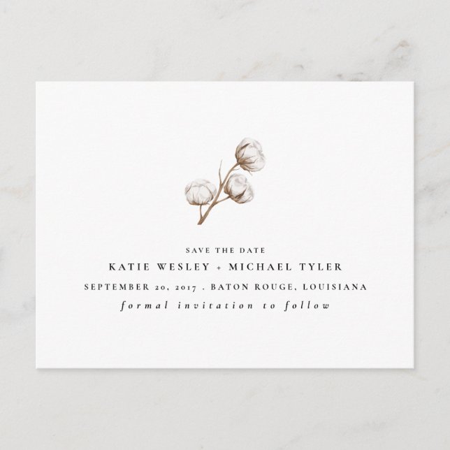 Rustic Cotton Meddelande Vykort (Framsida)