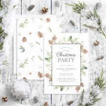 Rustic Cotton Winter Greenery jul Party