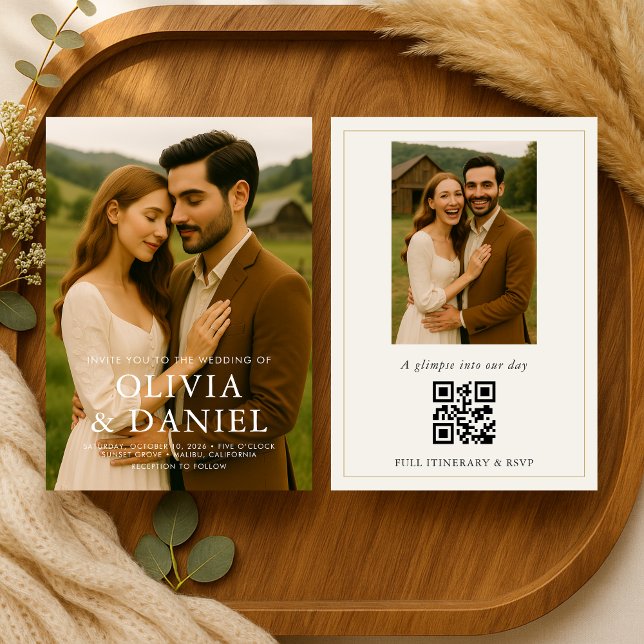 Rustic Country Barn Photo Wedding Inbjudningar (Skapare uppladdad)
