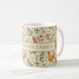 Rustic Country Chicken Family Name Farm Kitchen Kaffemugg