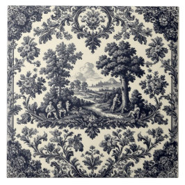 Rustic Country Folks French Toile Pastoral Scenery Kakelplatta
