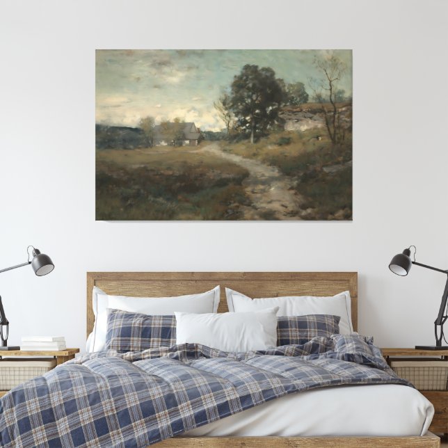 Rustic Country Landscape Vintage Wall Art Canvastryck (Insitu (sovrum))