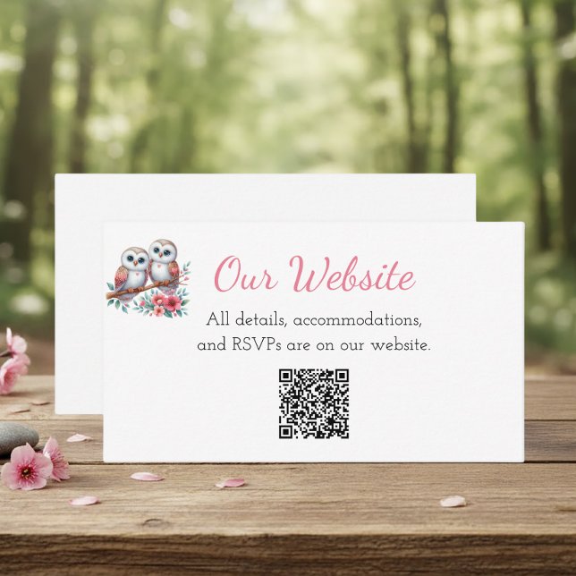 Rustic Country Owl Boho Wedding Website  Tilläggskort (Skapare uppladdad)
