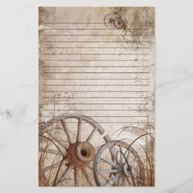 Rustic country stationery brevpapper (Framsida)